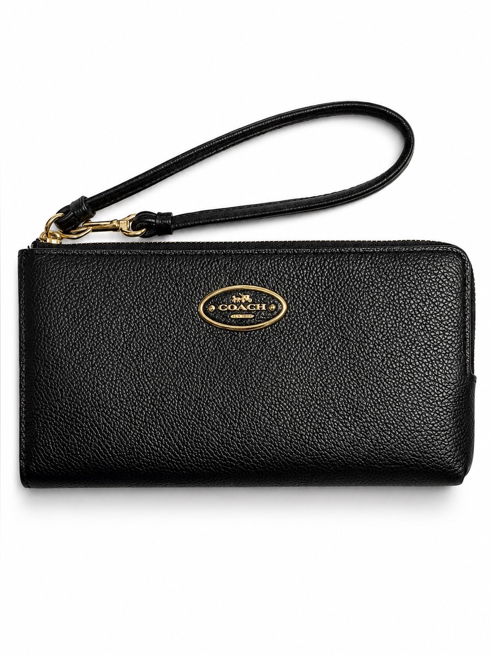 Coach Black Pebble Leather L-Zip Around Organizer Wallet Wristlet Clutch 53413 - Picture 2 of 9